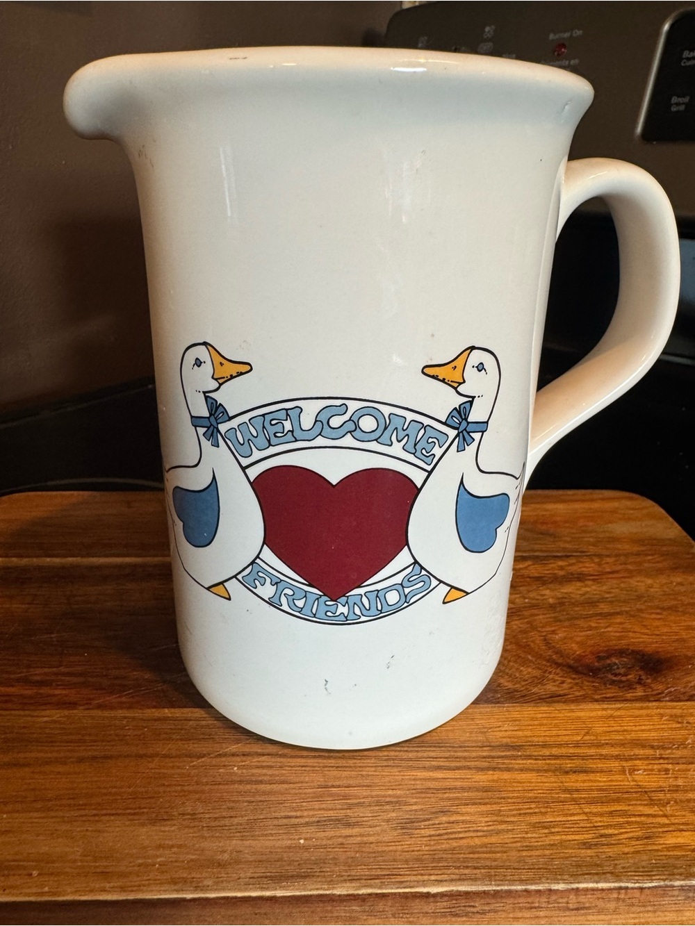 GANDERVILLE COLLECTION by HIMARK Vintage "Welcome Friends" Goose Pitcher Vase